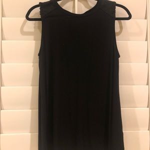 Black Tank w/ suede detail